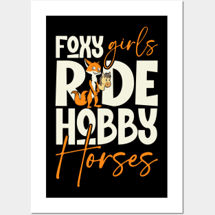 Foxy girls ride Hobby Horse - Hobby Horsing Posters and Art